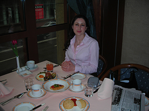 Kris before first international client meeting in Moscow